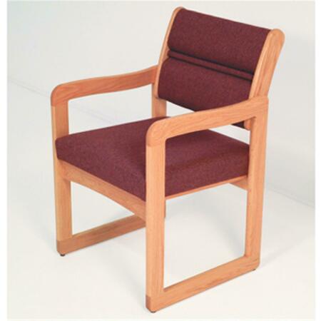 WOODEN MALLET Valley Guest Chair in Light Oak - Cabernet Burgundy DW1-1LOCB
